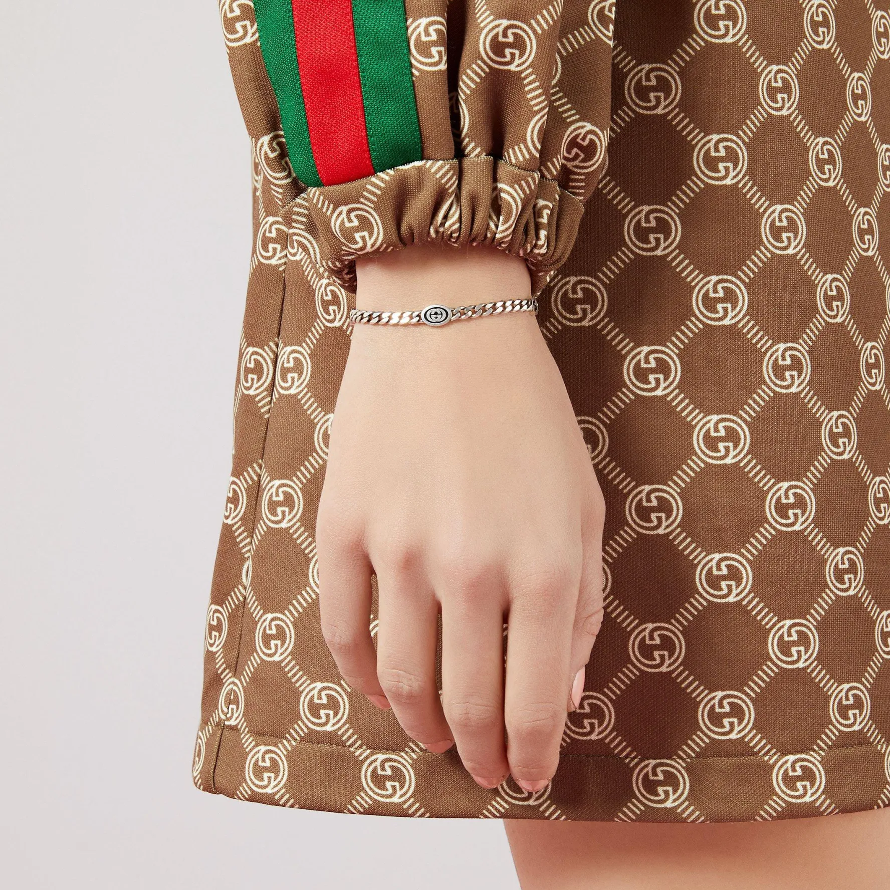 Gucci Interlocking Silver Bracelet