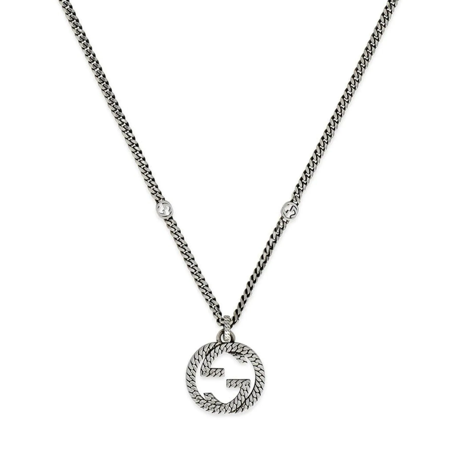 Gucci Interlocking Silver Pendant