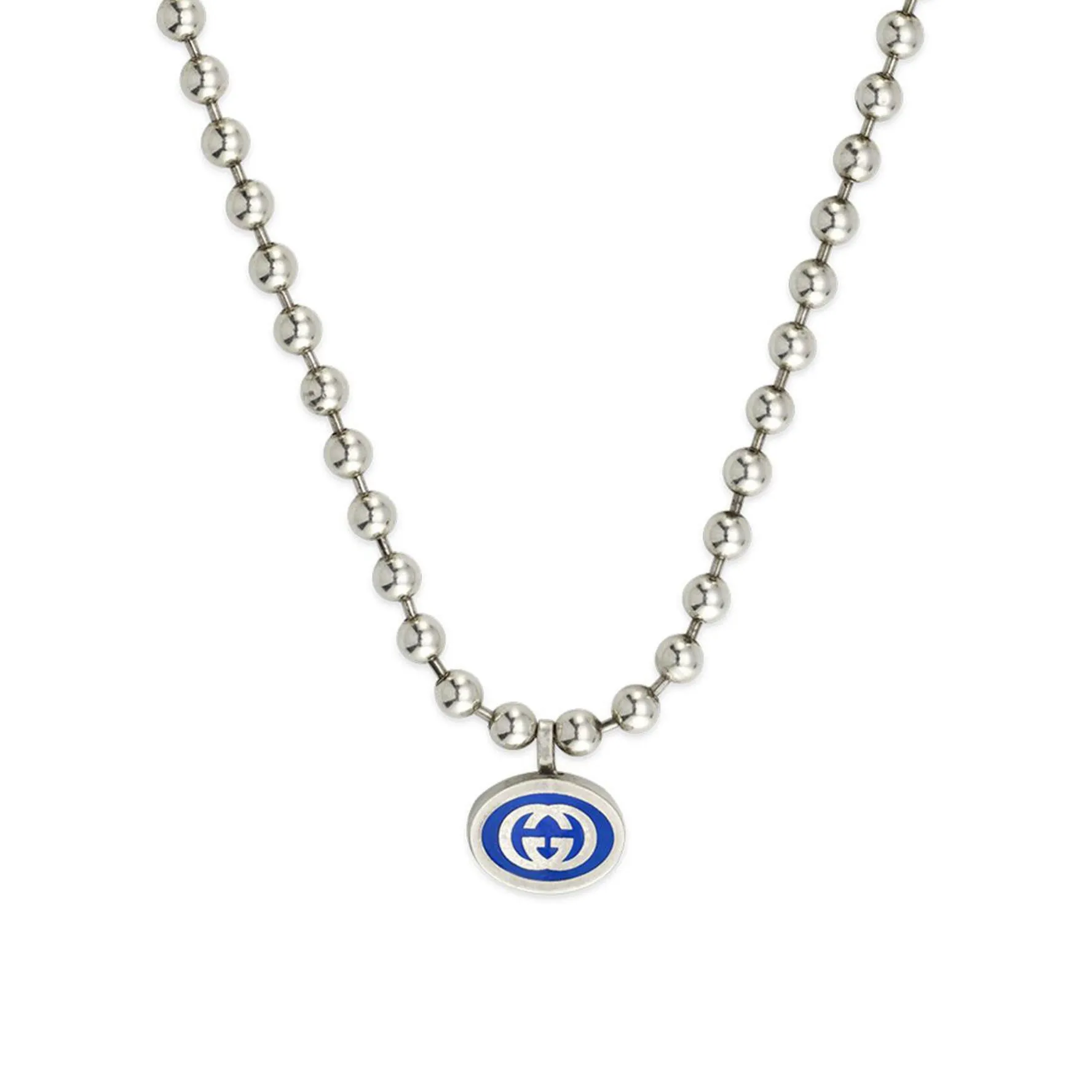Gucci Interlocking Silver Necklace
