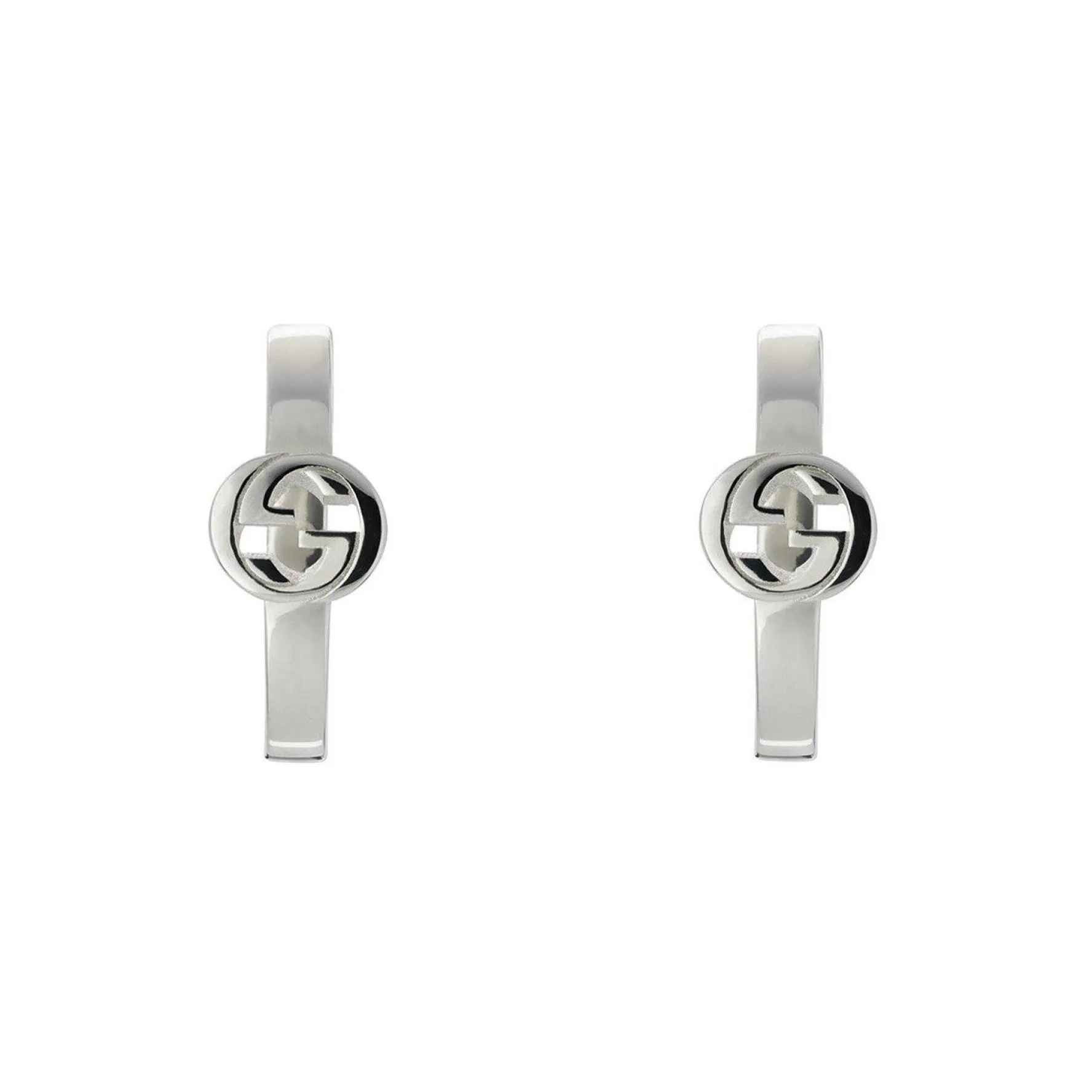 Gucci Interlocking Silver Hoop Earrings