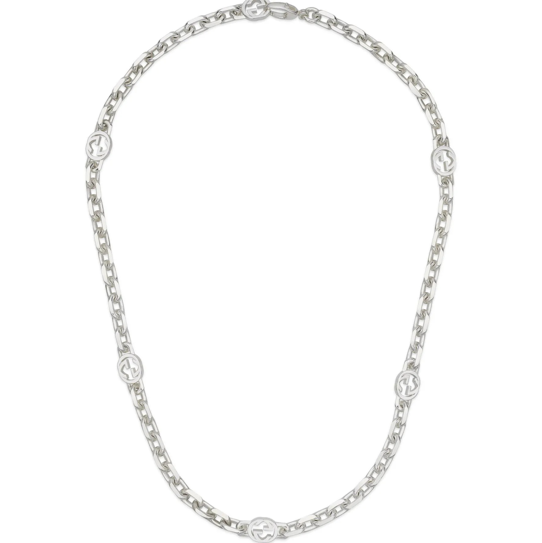 Gucci Interlocking Silver Necklace