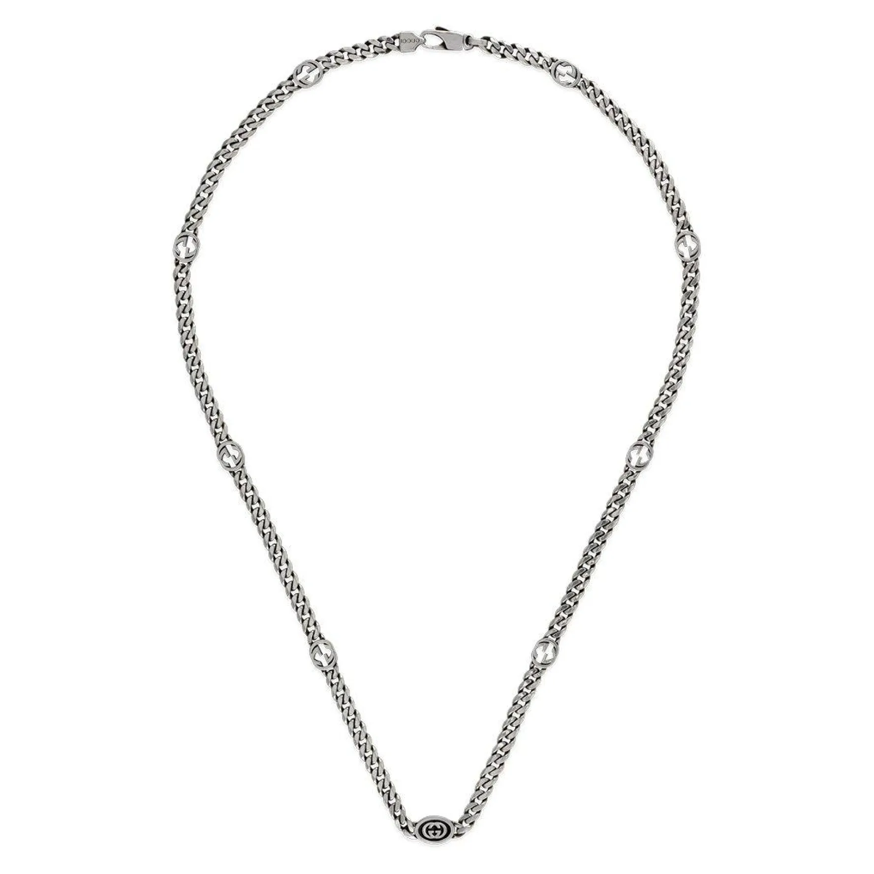 Gucci Interlocking Silver Necklace