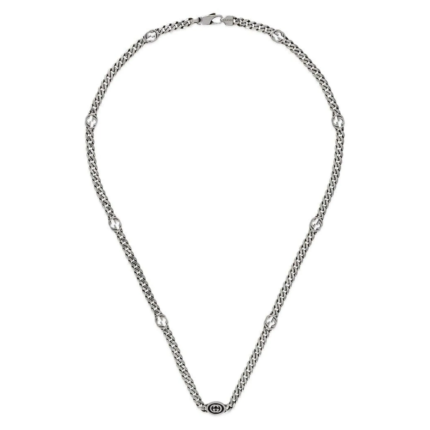 Gucci Interlocking Silver Necklace