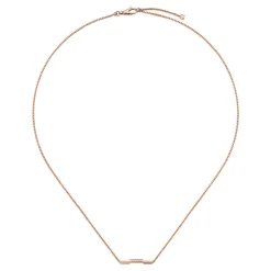 Gucci Link to Love 18ct Rose Gold Bar Necklace