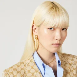 Gucci Link to Love 18ct Yellow Gold Hoop Earrings