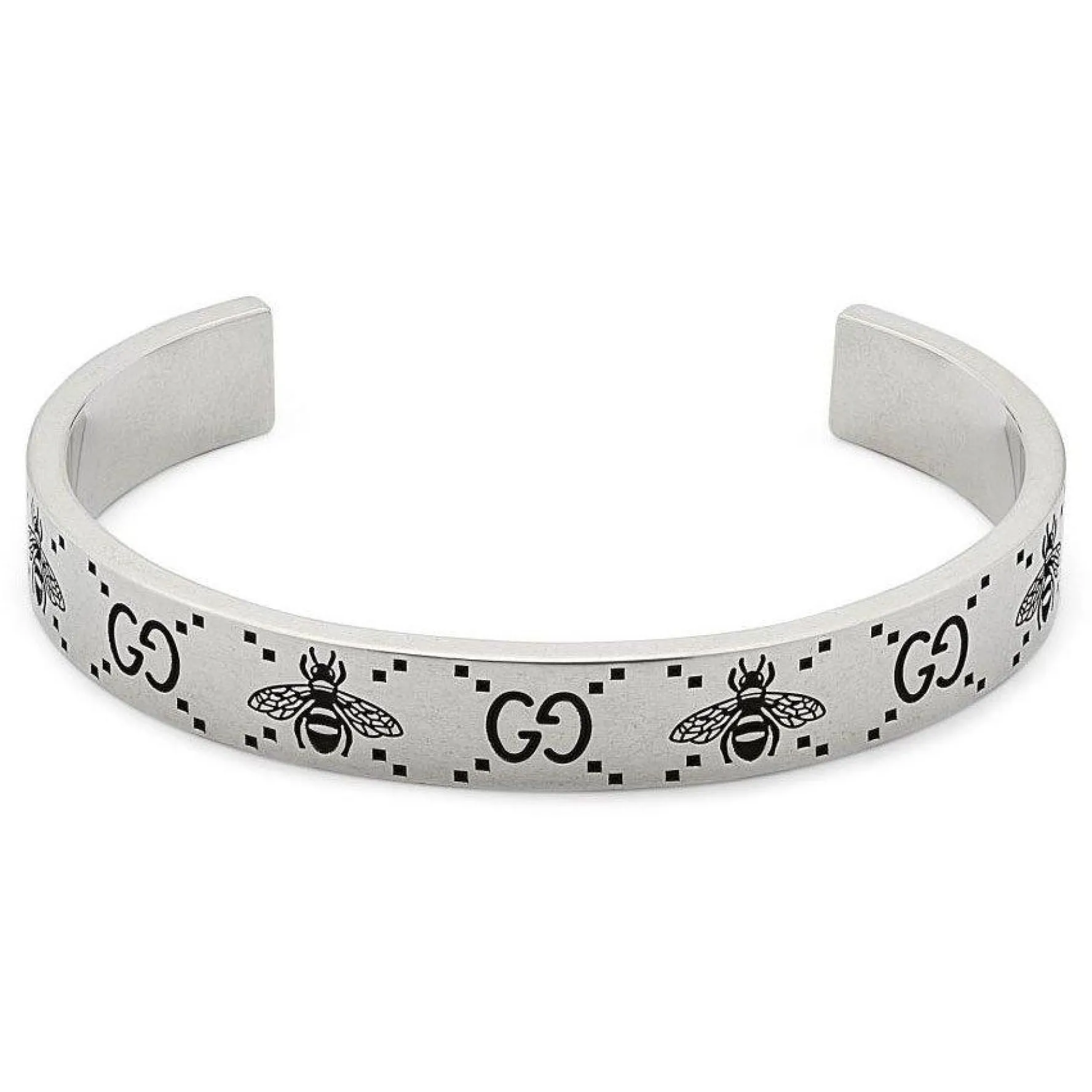Gucci Signature Silver Bee Bangle