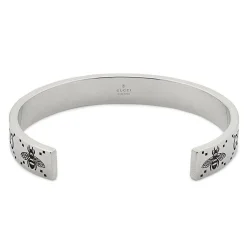Gucci Signature Silver Bee Bangle