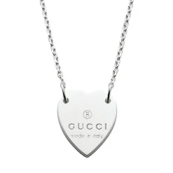 Gucci Trademark Heart Silver Necklace
