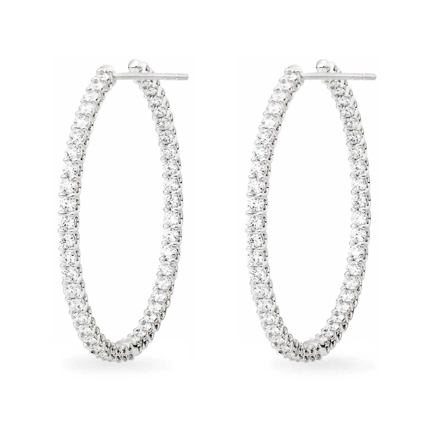 Hearts On Fire 18ct White Gold Diamond Hoop Earrings