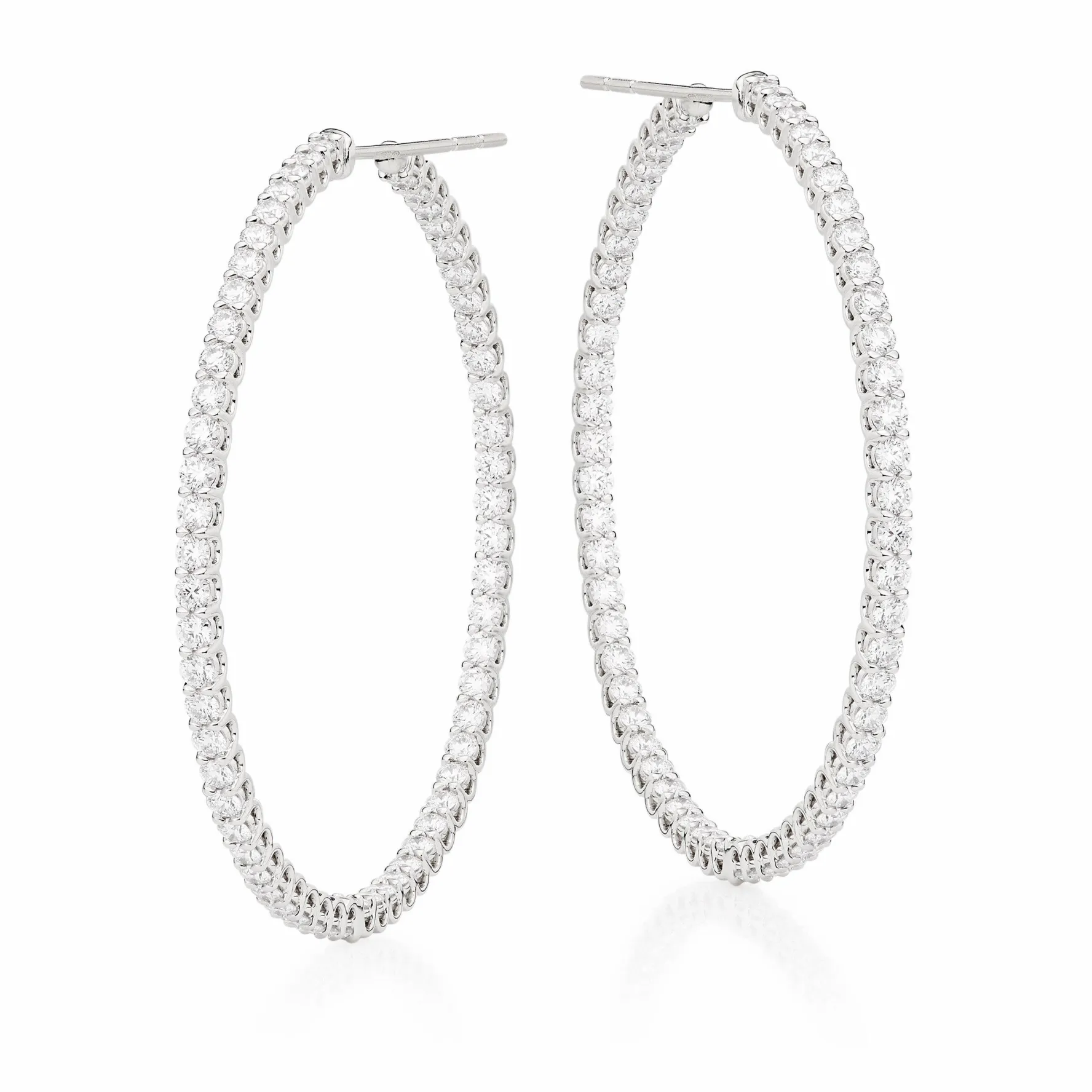 Hearts On Fire 18ct White Gold Diamond Hoop Earrings