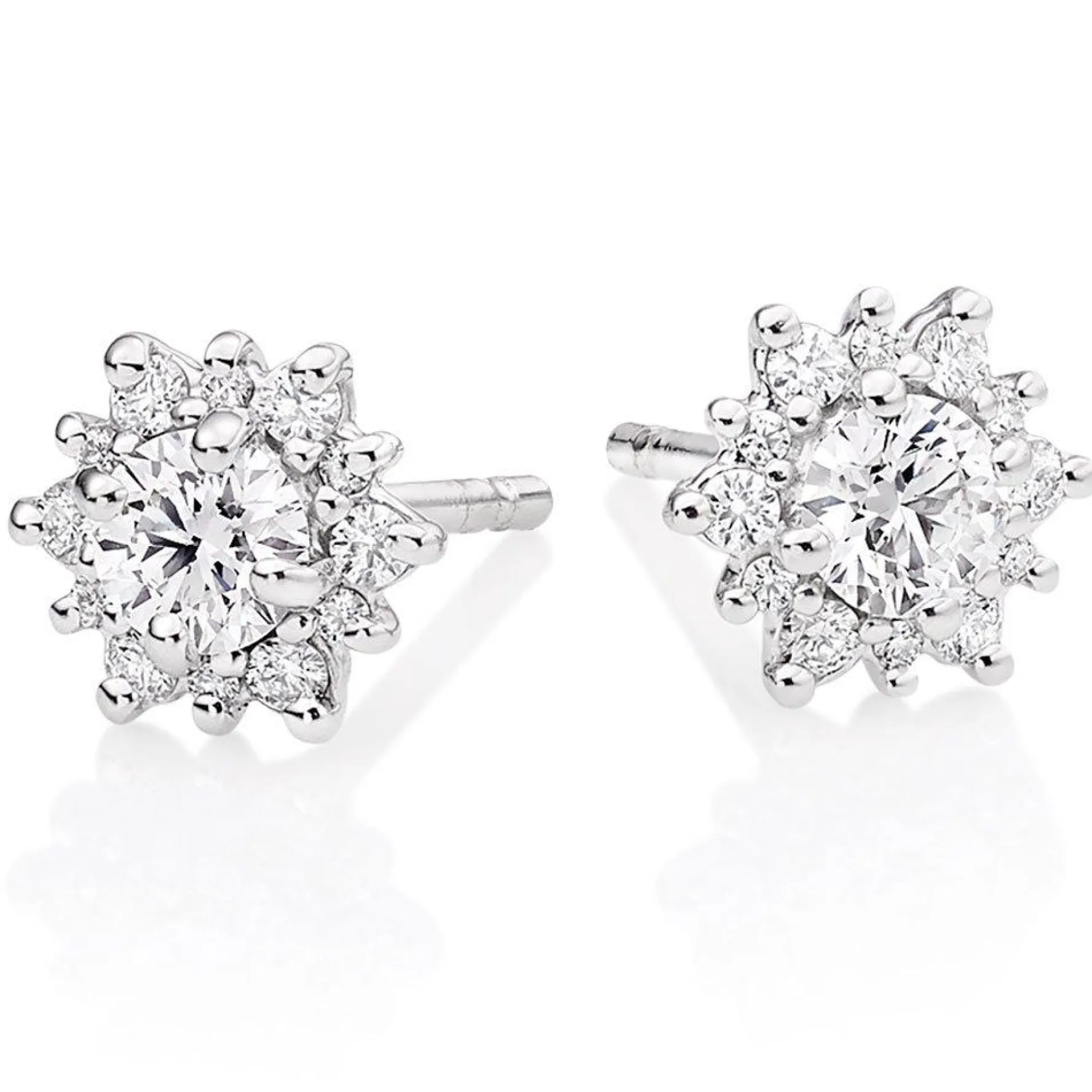 Hearts On Fire Delight 18ct White Gold Diamond Halo Earrings