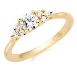 Hearts On Fire Felicity 18ct Yellow Gold Diamond Cluster Ring