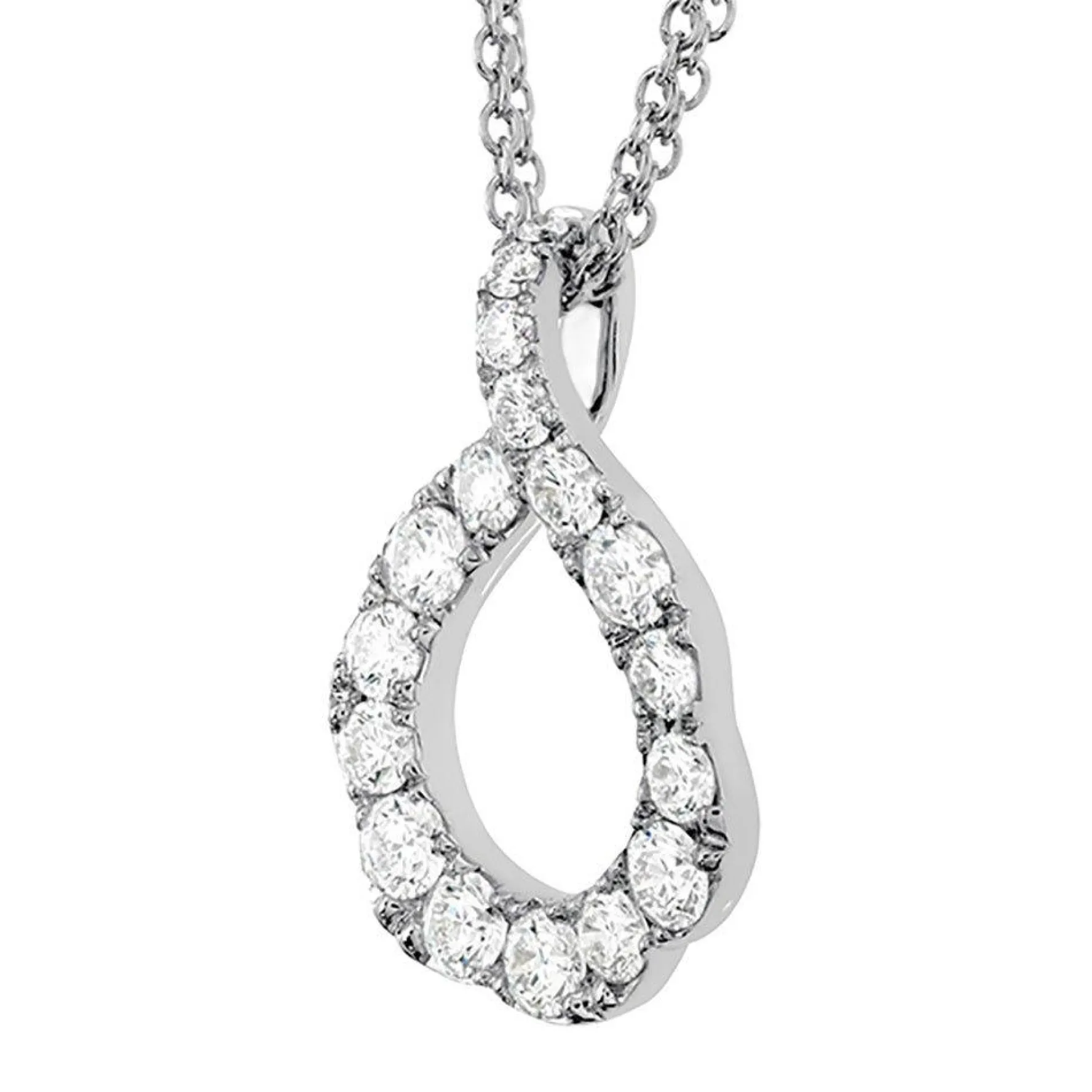 Hearts On Fire Lorelei 18ct White Gold Diamond Crescent Pendant
