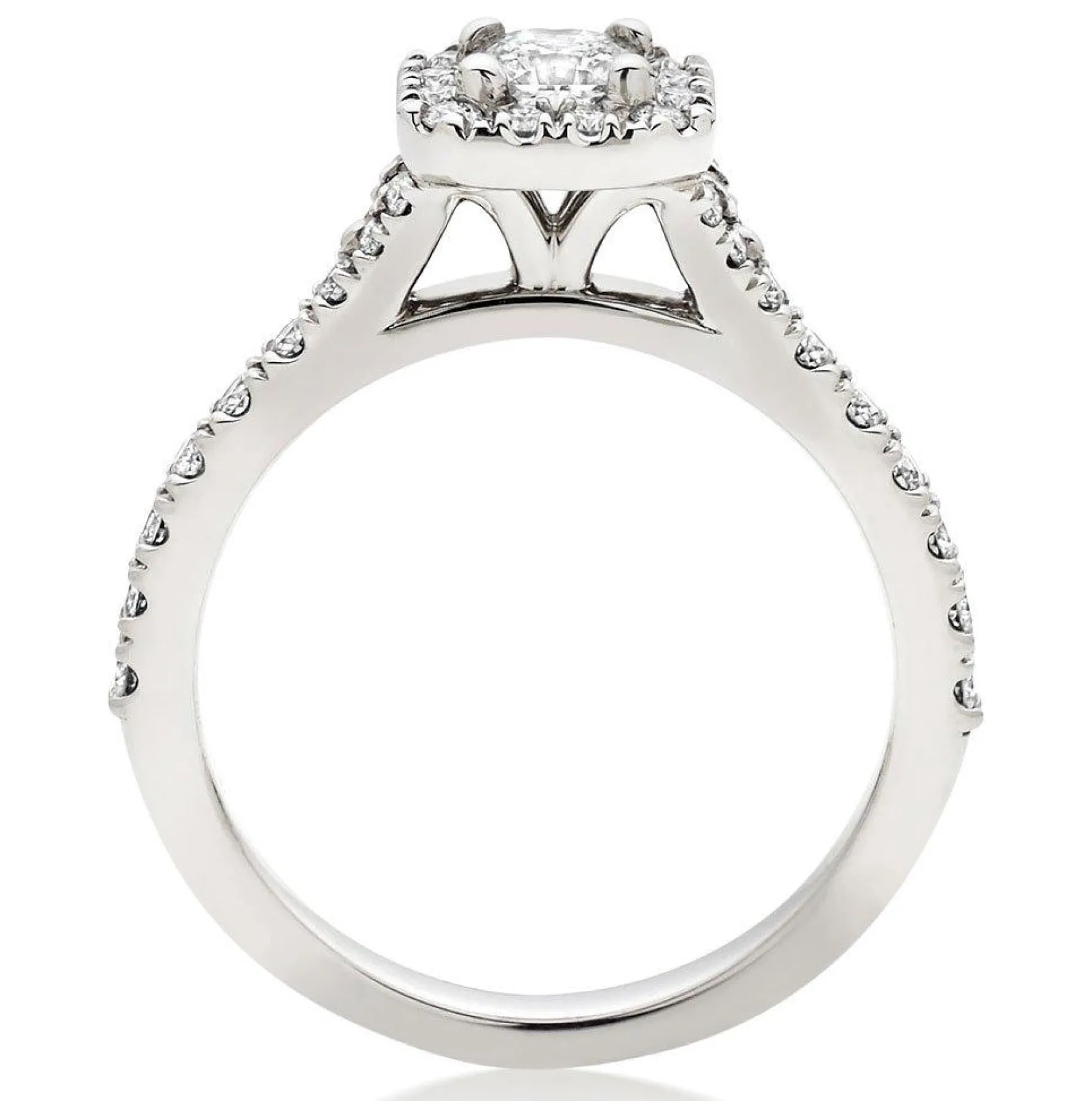 Hearts On Fire Platinum Diamond Dream Cut Halo Ring