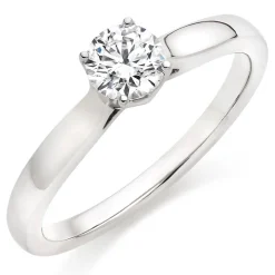 Hearts On Fire Simply Bridal Leaf Platinum Diamond Solitaire Engagement Ring