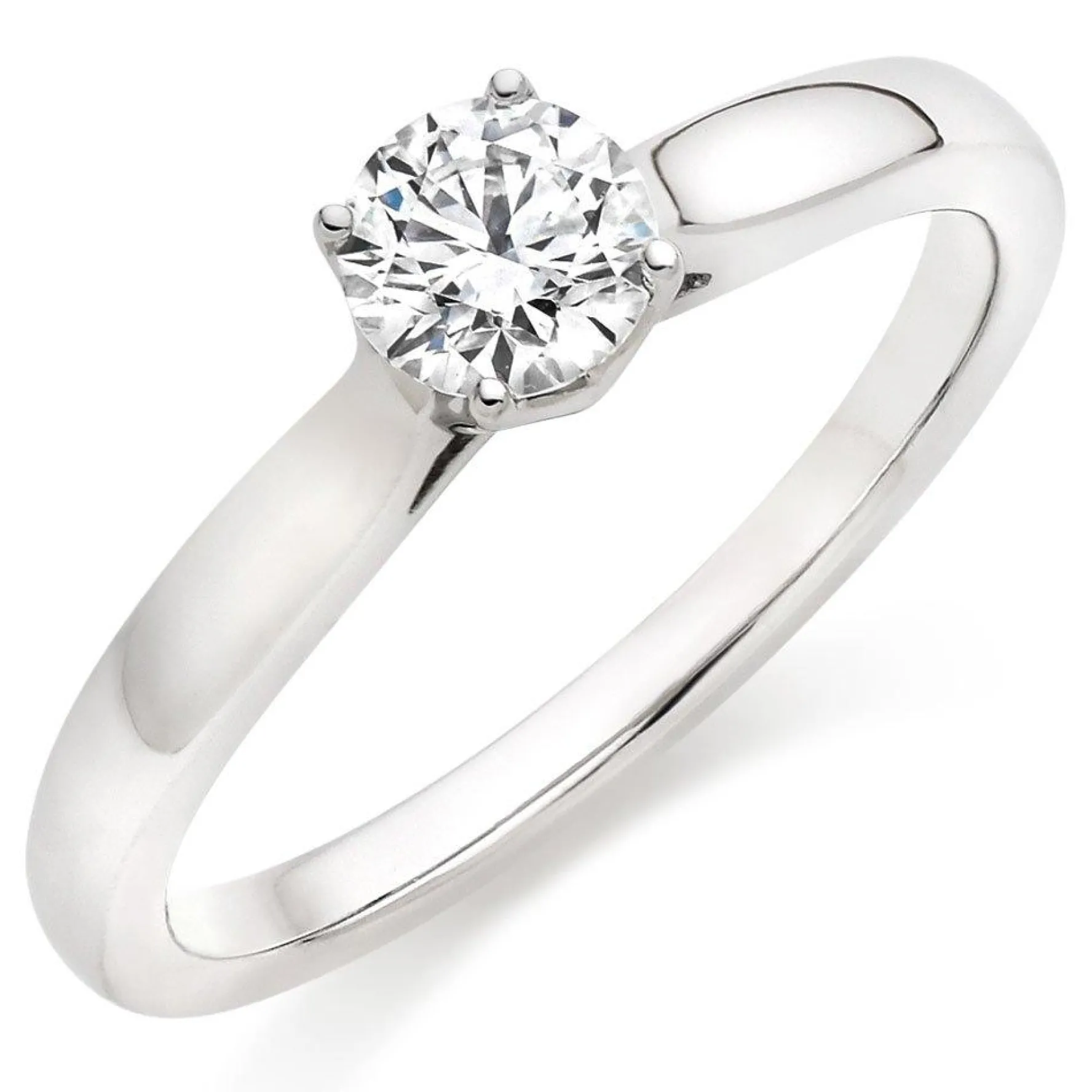 Hearts On Fire Simply Bridal Leaf Platinum Diamond Solitaire Engagement Ring