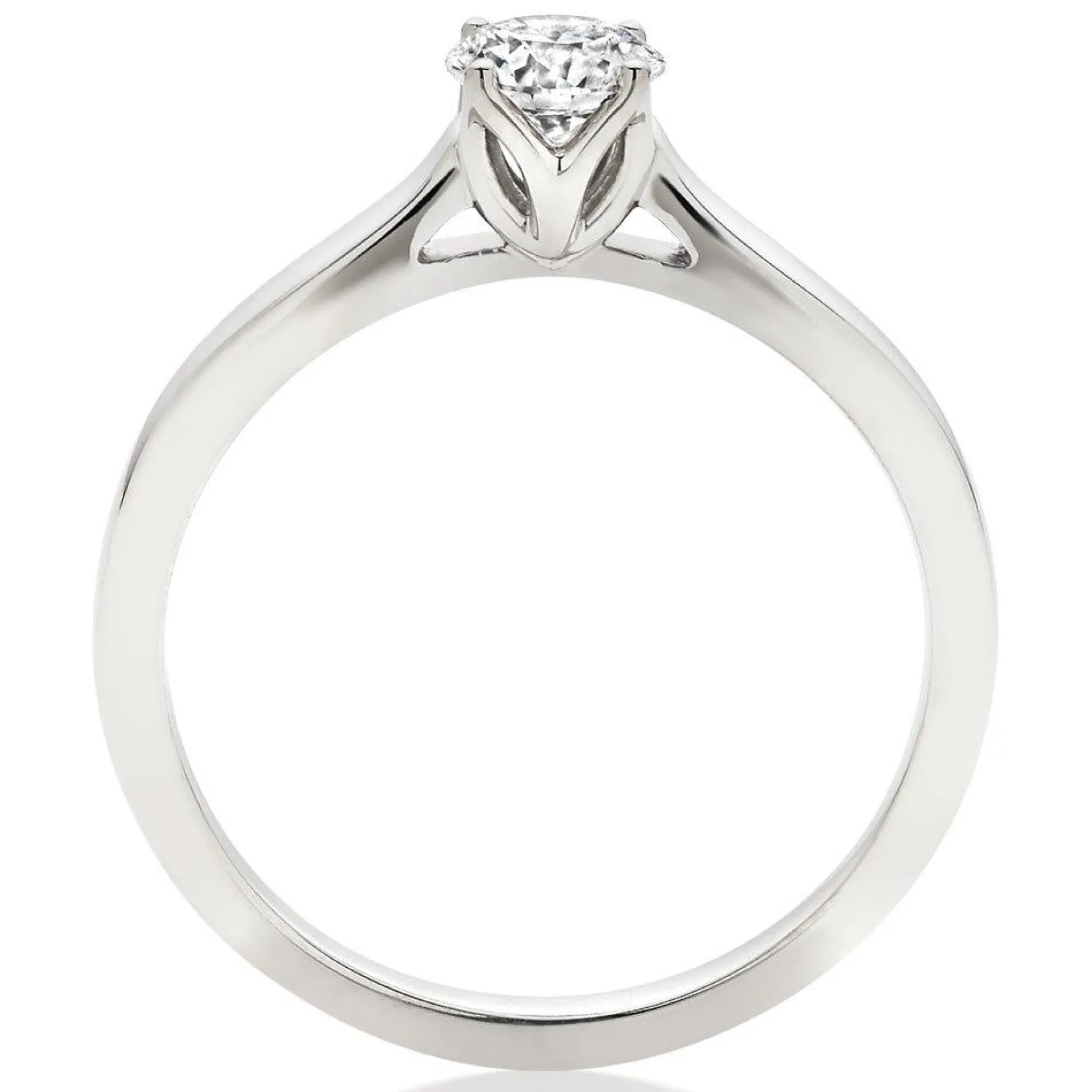 Hearts On Fire Simply Bridal Leaf Platinum Diamond Solitaire Engagement Ring