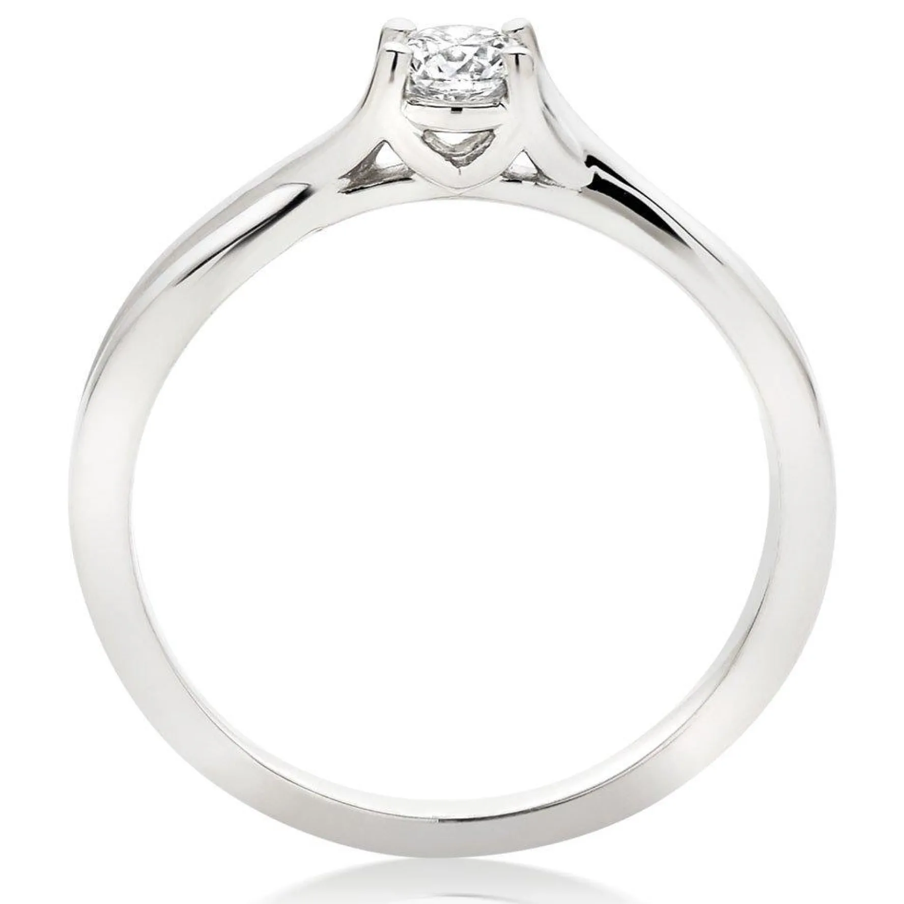 Hearts On Fire Simply Bridal Twist Platinum Diamond Solitaire Engagement Ring