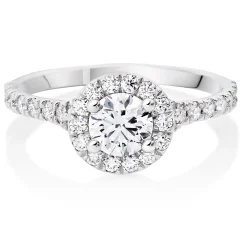Hearts On Fire Transcend Platinum Diamond Halo Ring