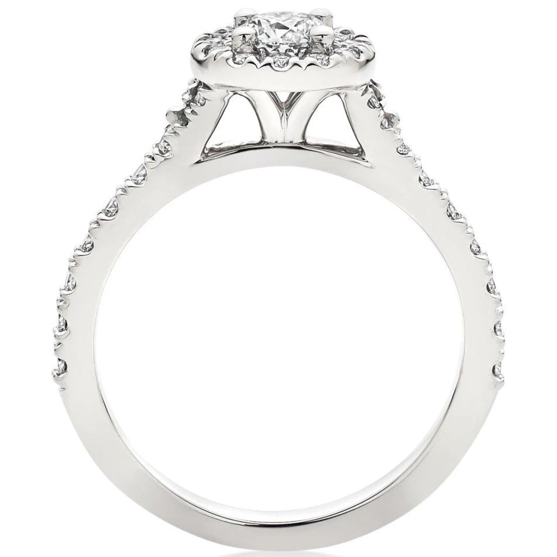 Hearts On Fire Transcend Platinum Diamond Halo Ring