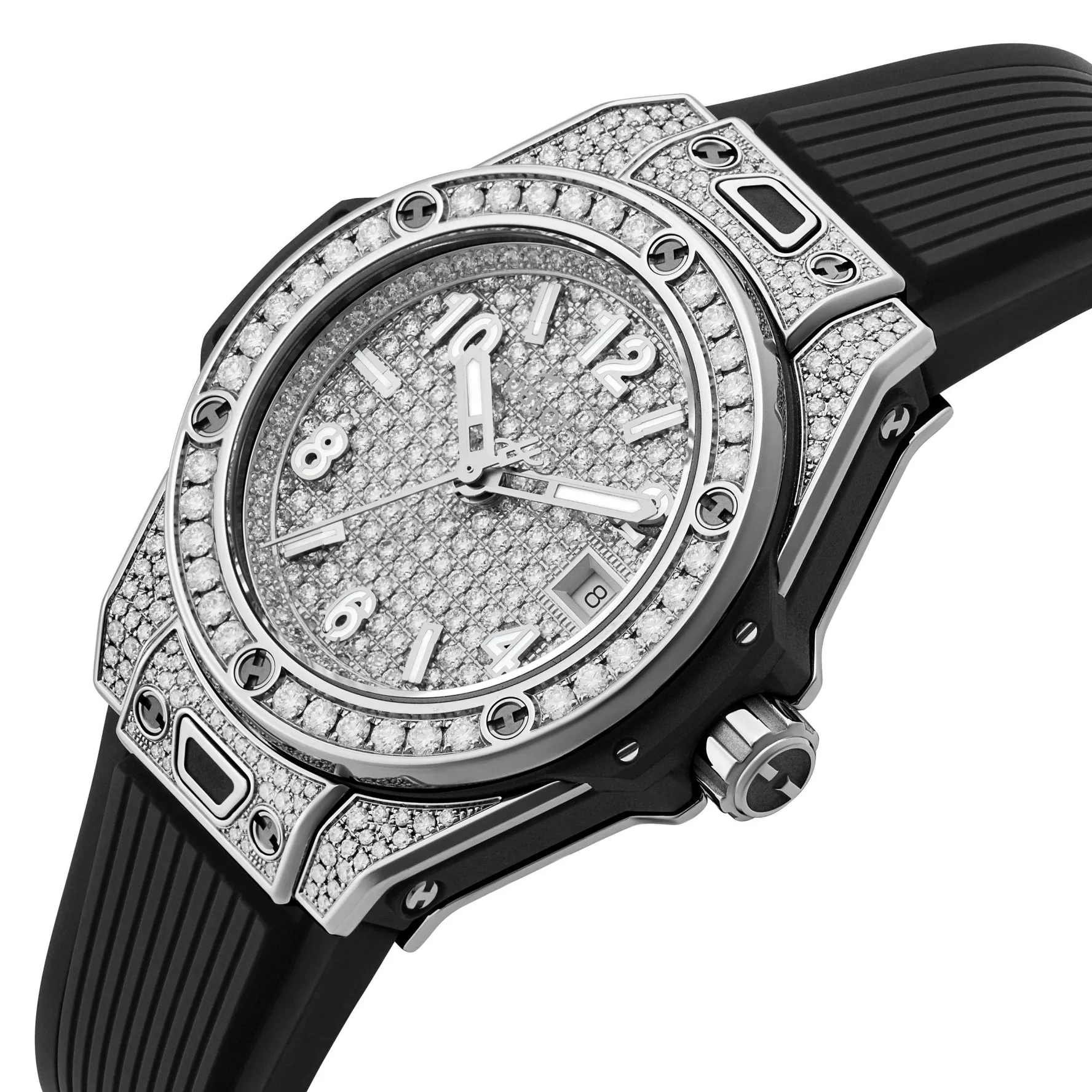 Hublot Big Bang One-Click Steel Full Pavè 33mm Automatic Ladies Watch