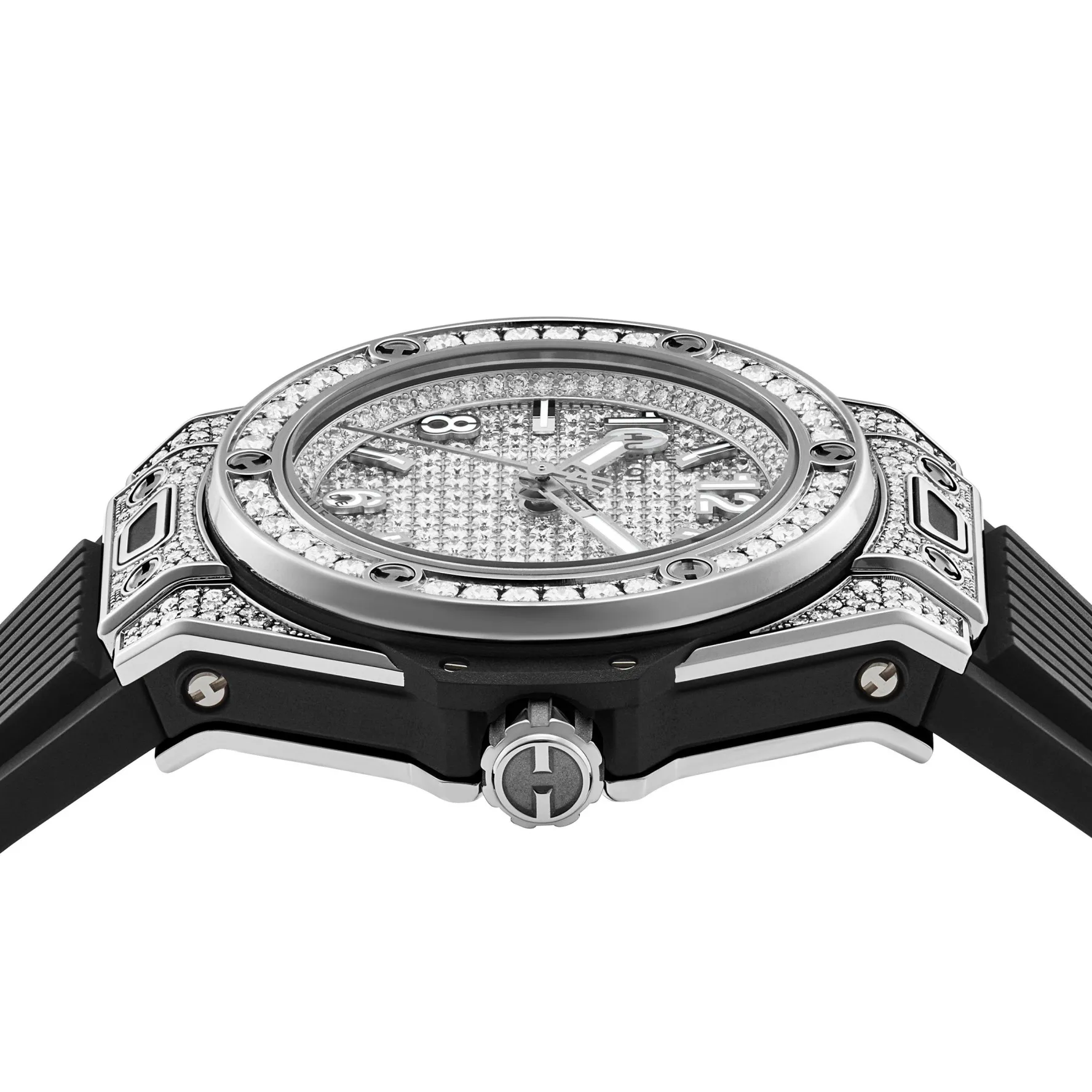Hublot Big Bang One-Click Steel Full Pavè 33mm Automatic Ladies Watch