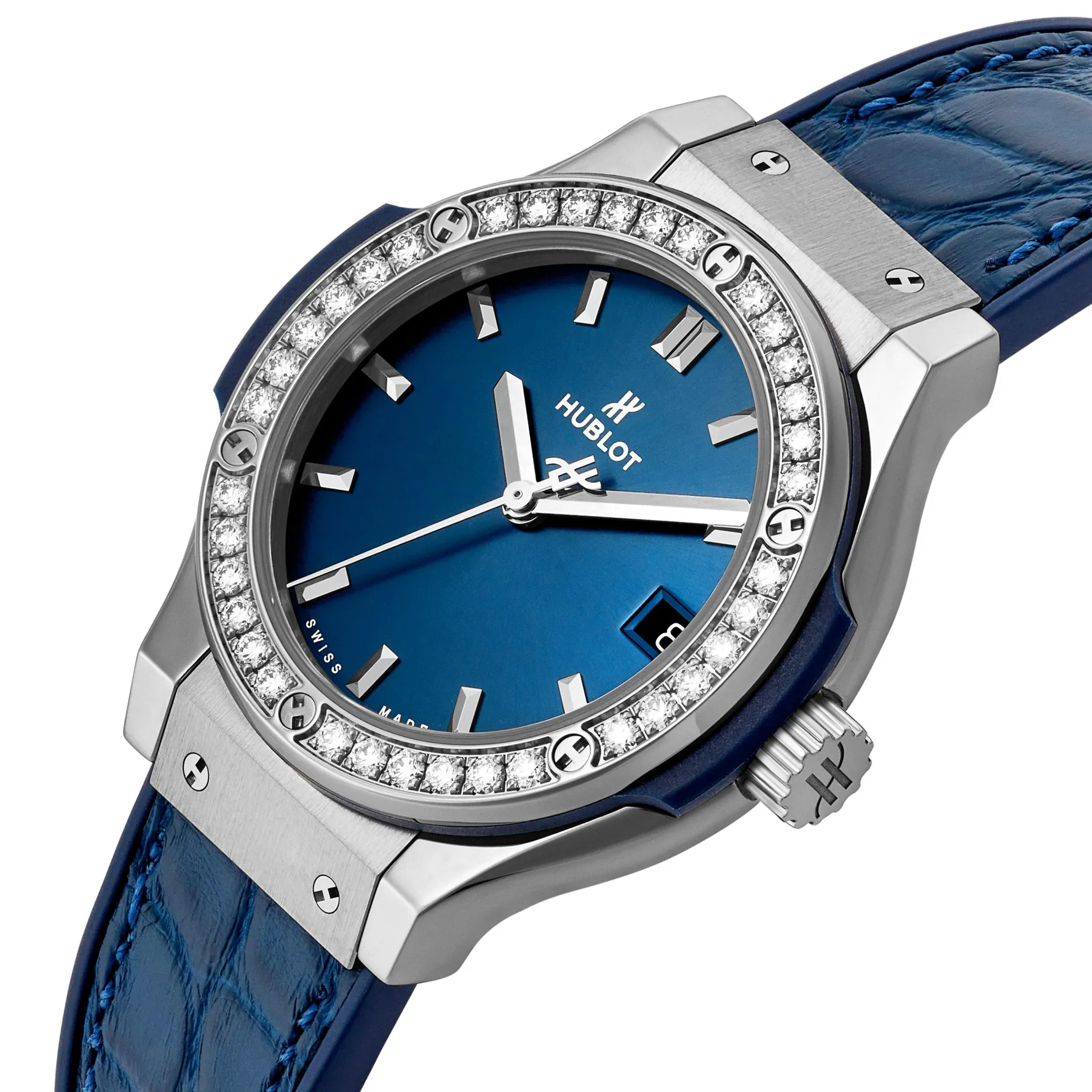 Hublot Classic Fusion 33mm Titanium Diamond Ladies Watch