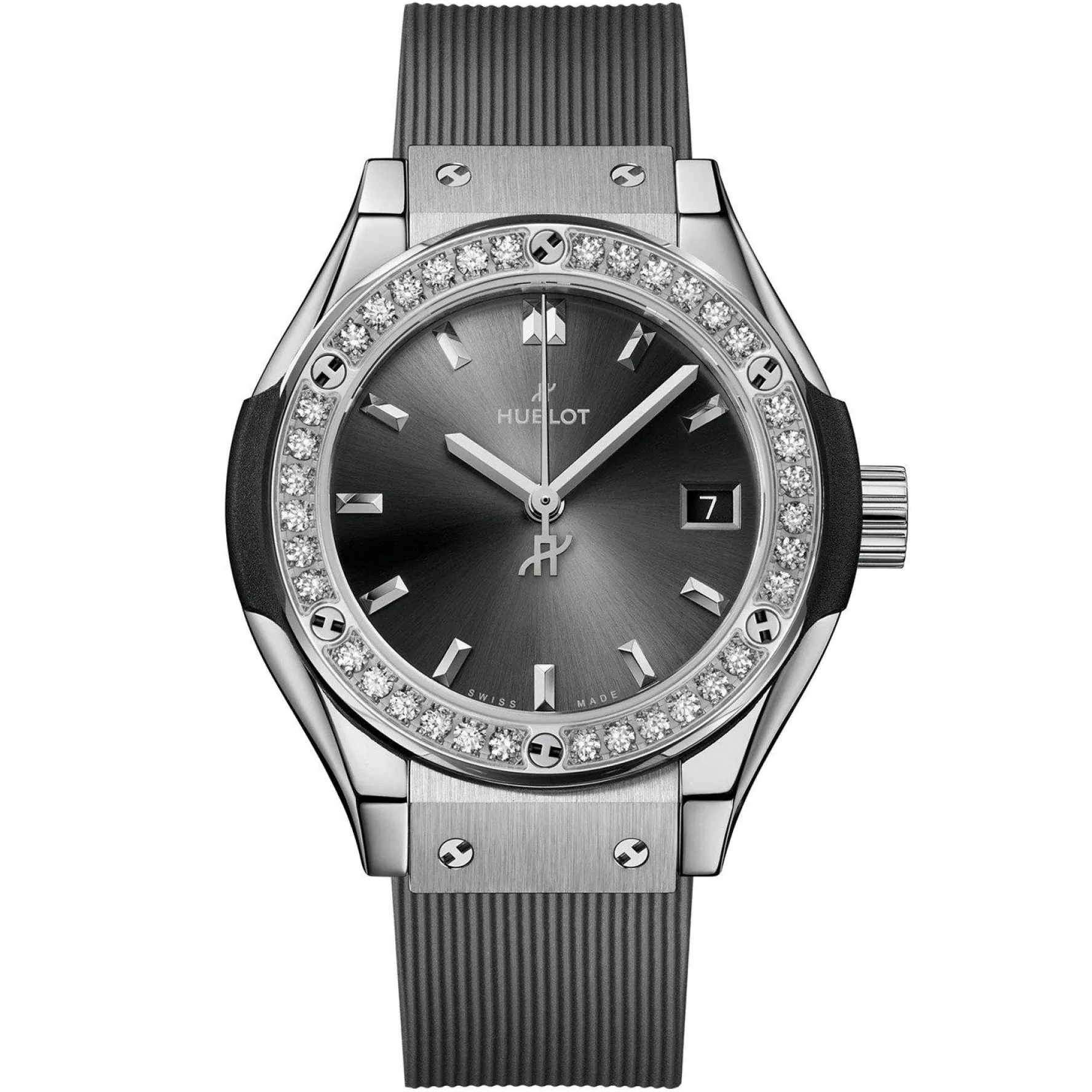 Hublot Classic Fusion Racing Grey Titanium Diamonds 29mm Ladies Watch