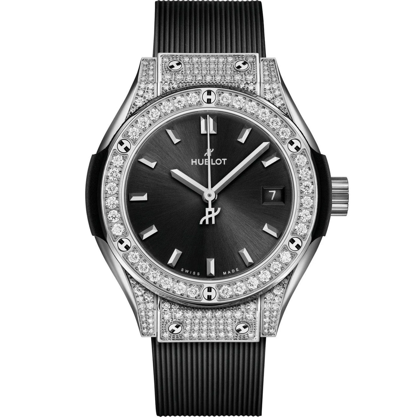 Hublot Classic Fusion Titanium Pavé 29mm Diamond Ladies Watch