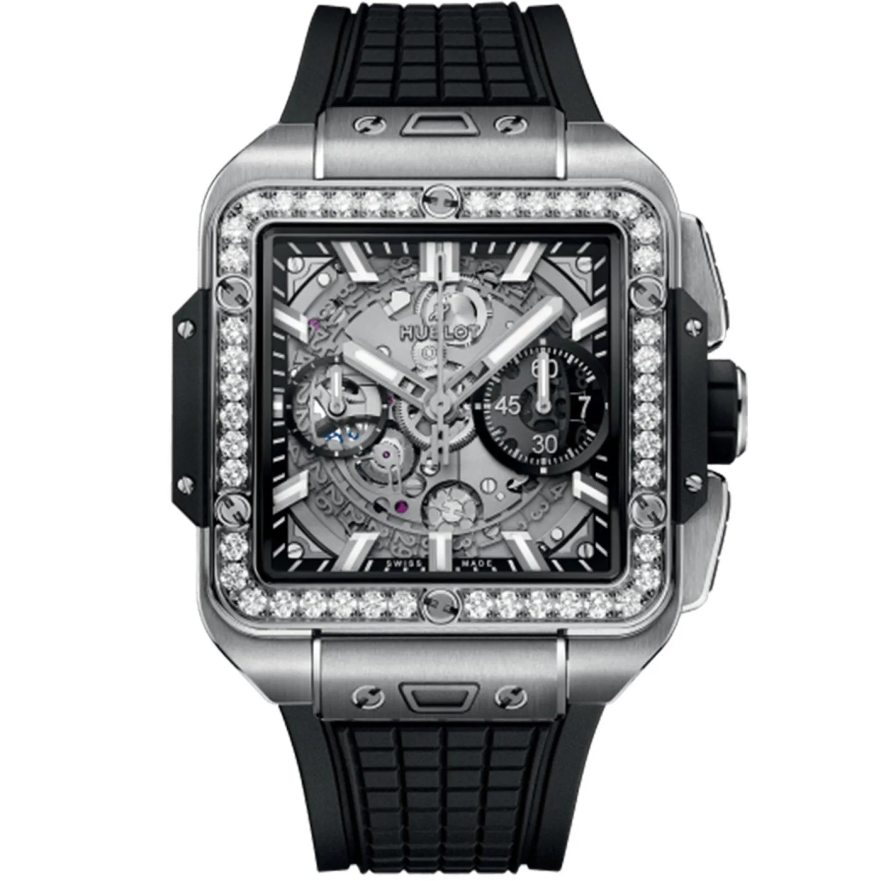 Hublot Square Bang Unico Titanium Diamonds 42mm Chronograph Automatic Watch