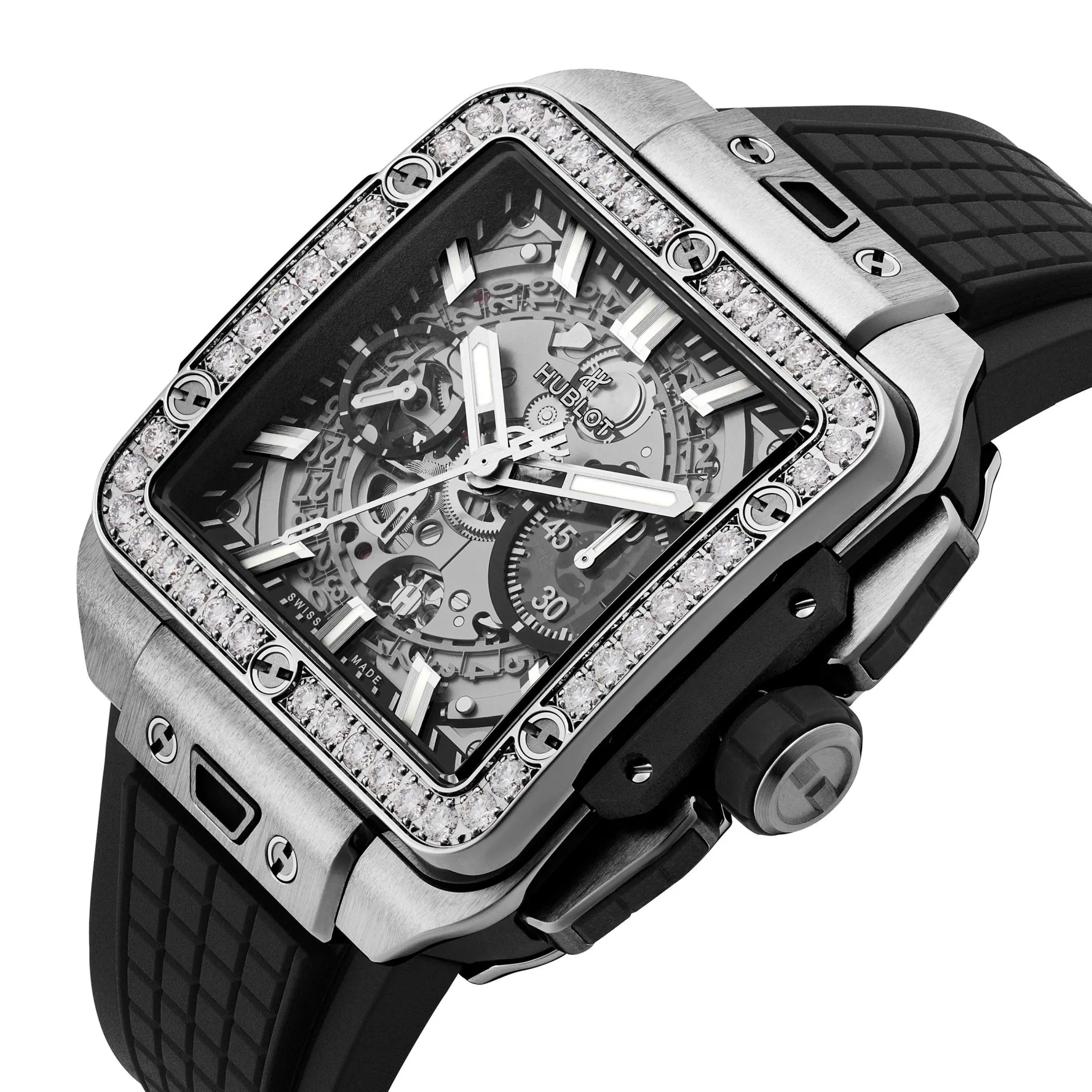 Hublot Square Bang Unico Titanium Diamonds 42mm Chronograph Automatic Watch