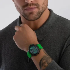 Jacob & Co. Epic X Chrono 44mm Titanium Green Rubber Strap Chronograph Automatic Watch