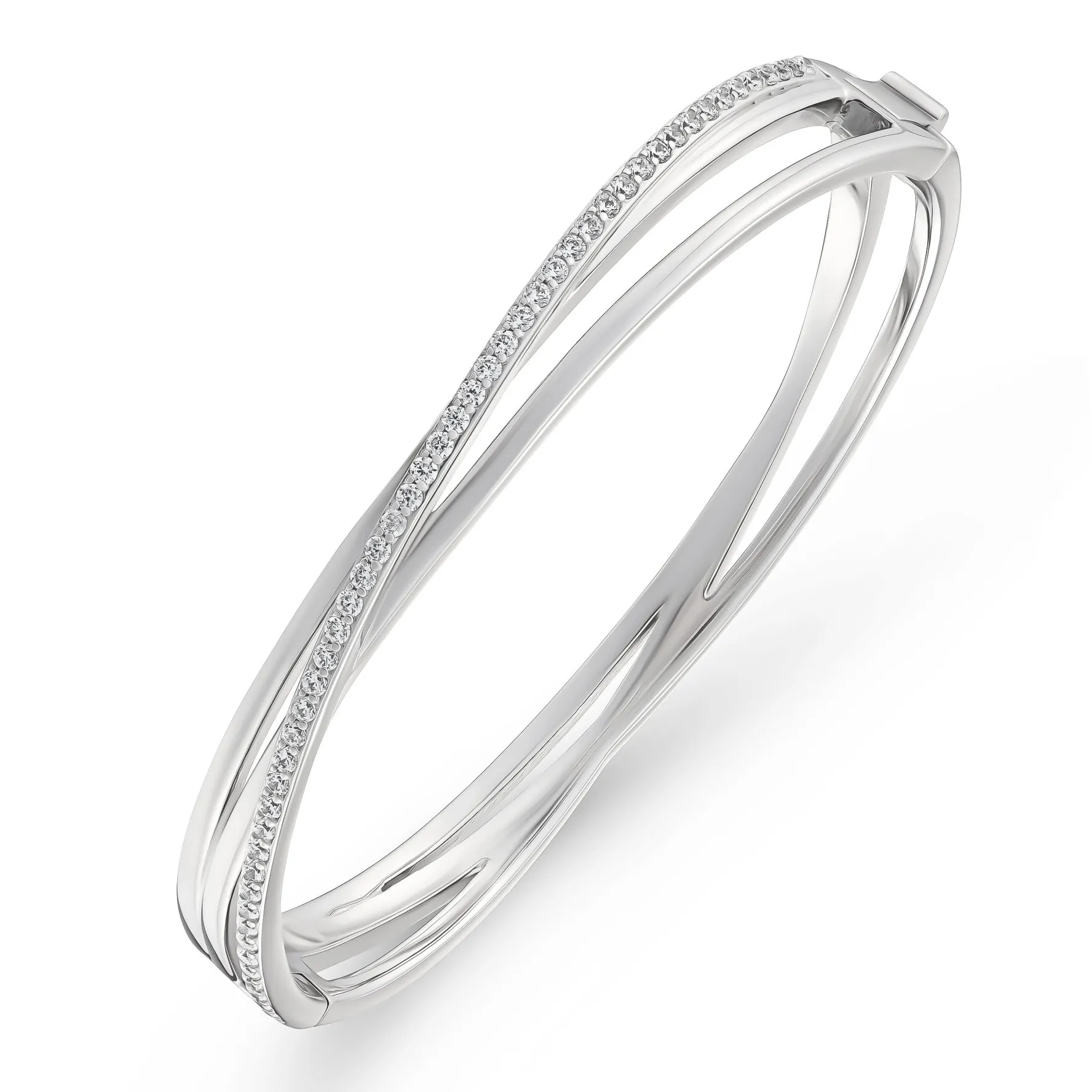 Lauren Ralph Lauren Silver Pave Cris Cross Bangle