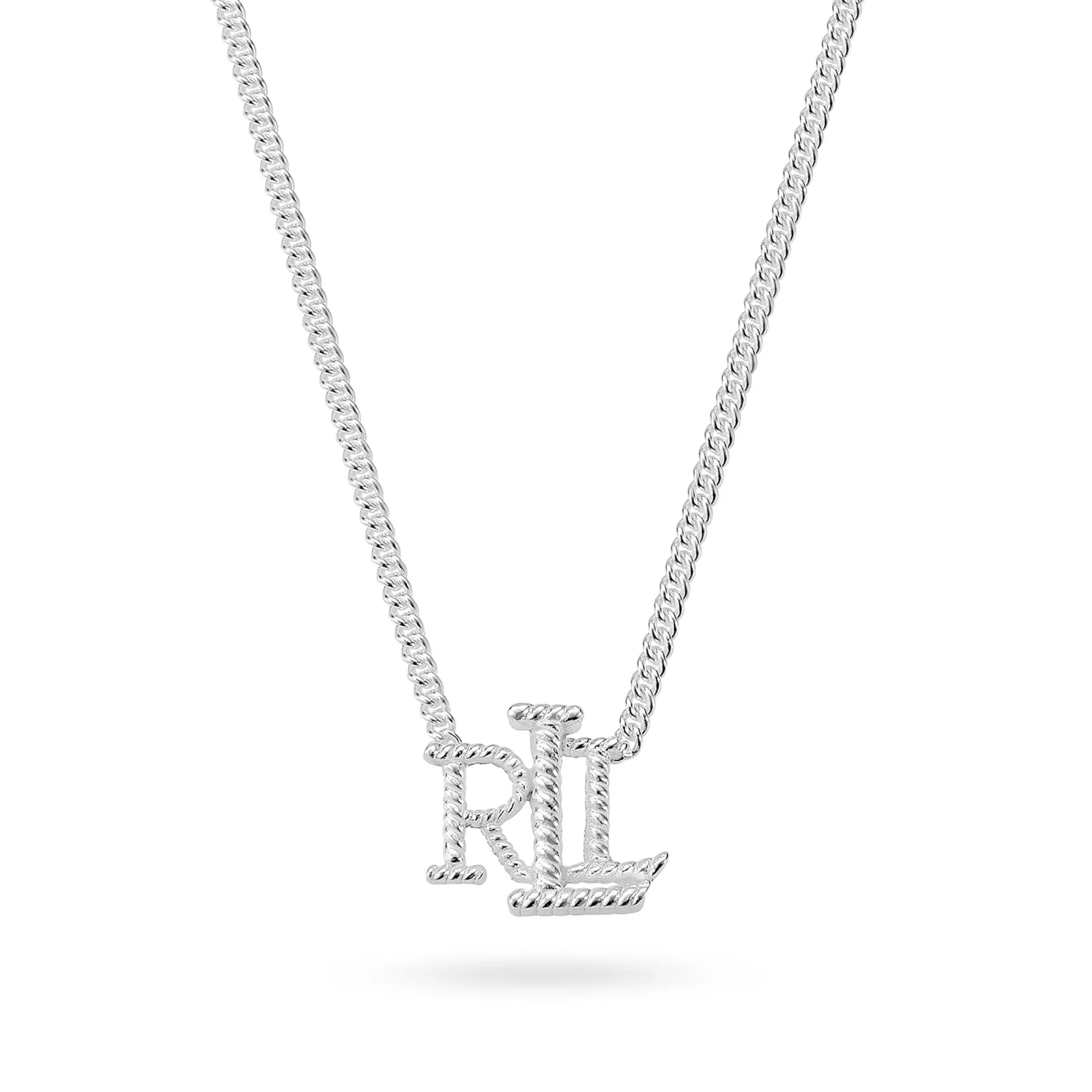 Lauren Ralph Lauren Silver Rope Logo Necklace