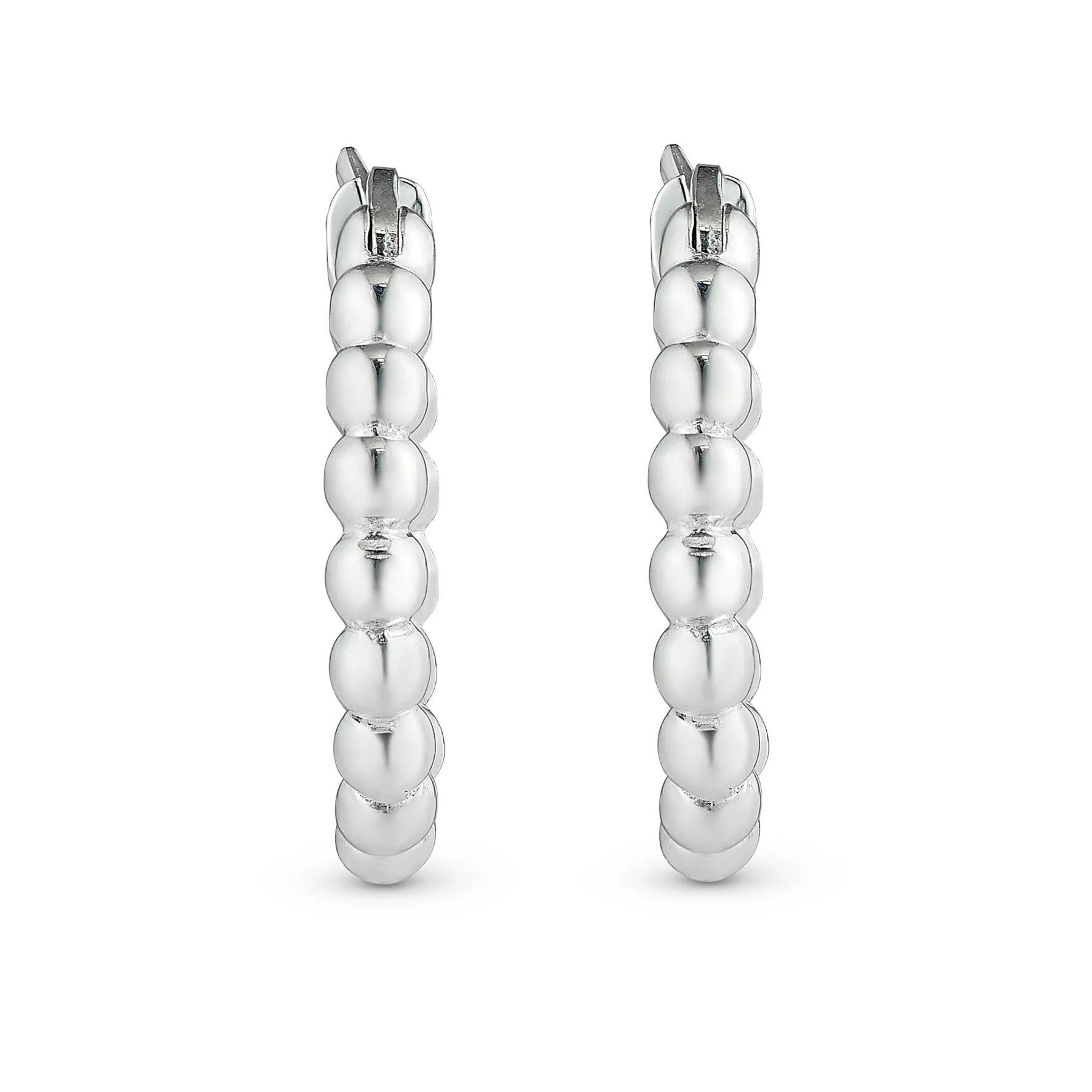 Lauren Ralph Lauren Silver Bead Hoop Earrings