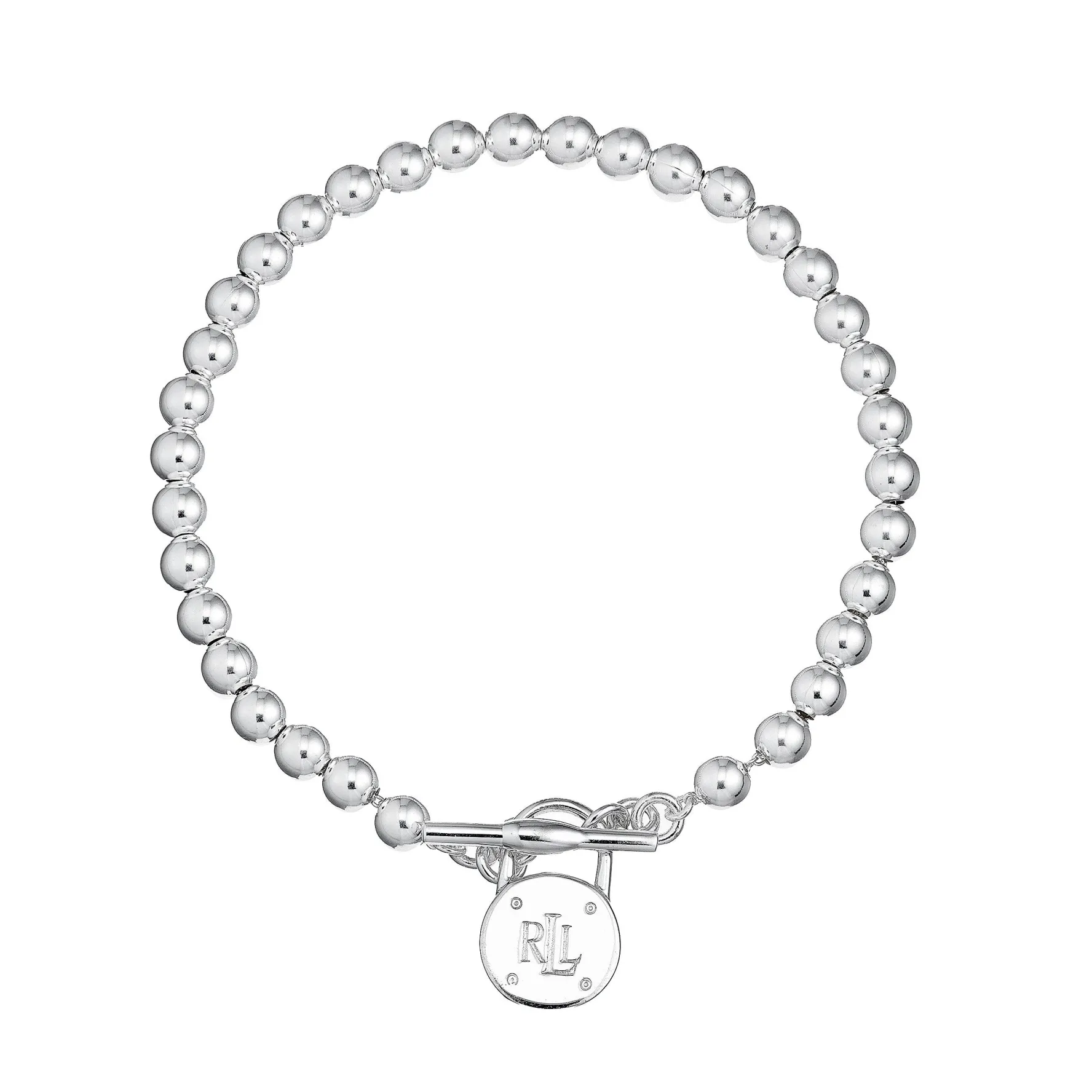 Lauren Ralph Lauren Silver Bead T-Bar Bracelet