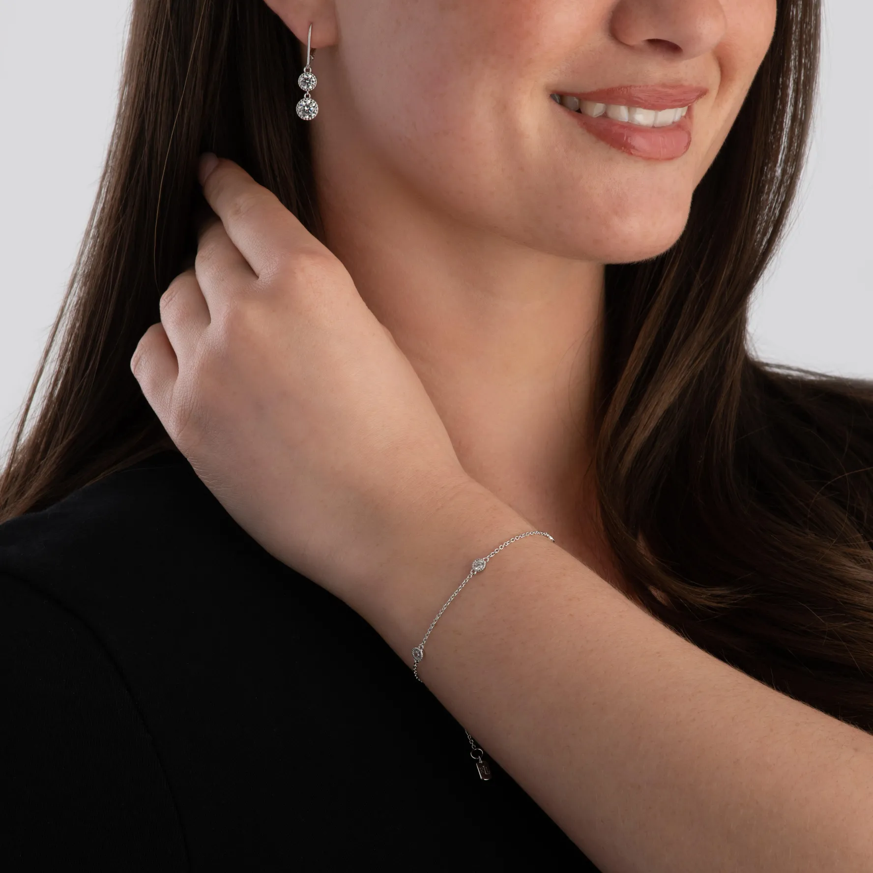 Lauren Ralph Lauren Silver Cubic Zirconia Drop Earrings