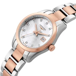 Longines Conquest Classic 29.5mm Stainless Steel and Rose Gold PVD Diamond Ladies Watch