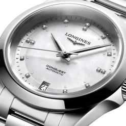 Longines Conquest 34mm Diamond Mother of Pearl Automatic Ladies Watch