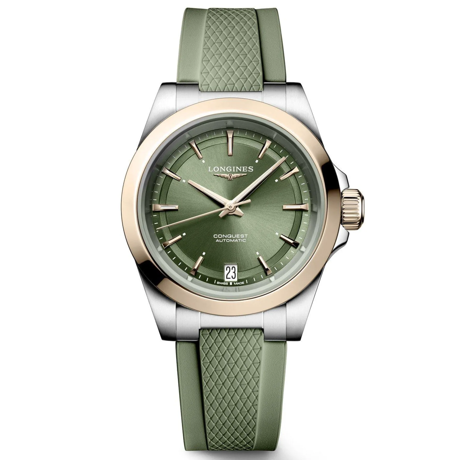 Longines Conquest 34mm Stainless Steel and 18ct Rose Gold Automatic Ladies Watch