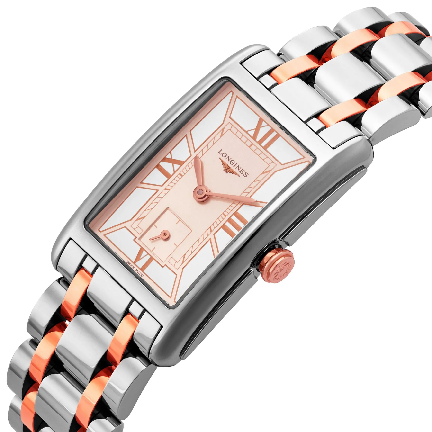 Longines DolceVita 37mm Stainless Steel and 18ct Rose Gold Ladies Watch