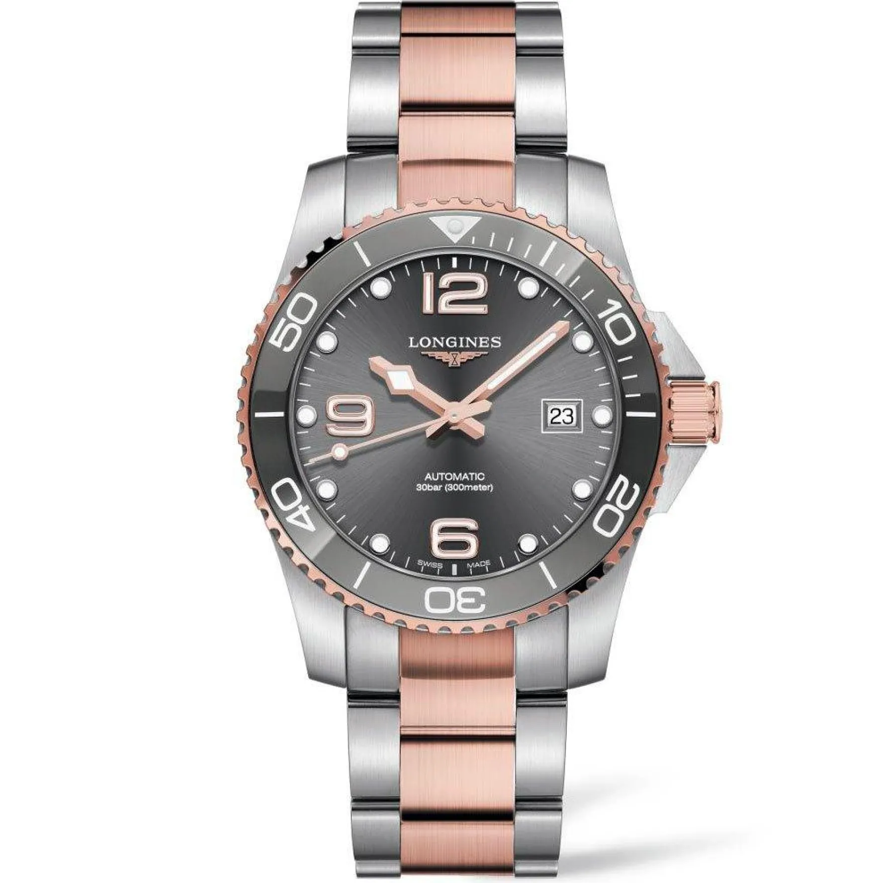 Longines HydroConquest 41mm Stainless Steel and Rose Gold PVD Automatic Men’s Watch