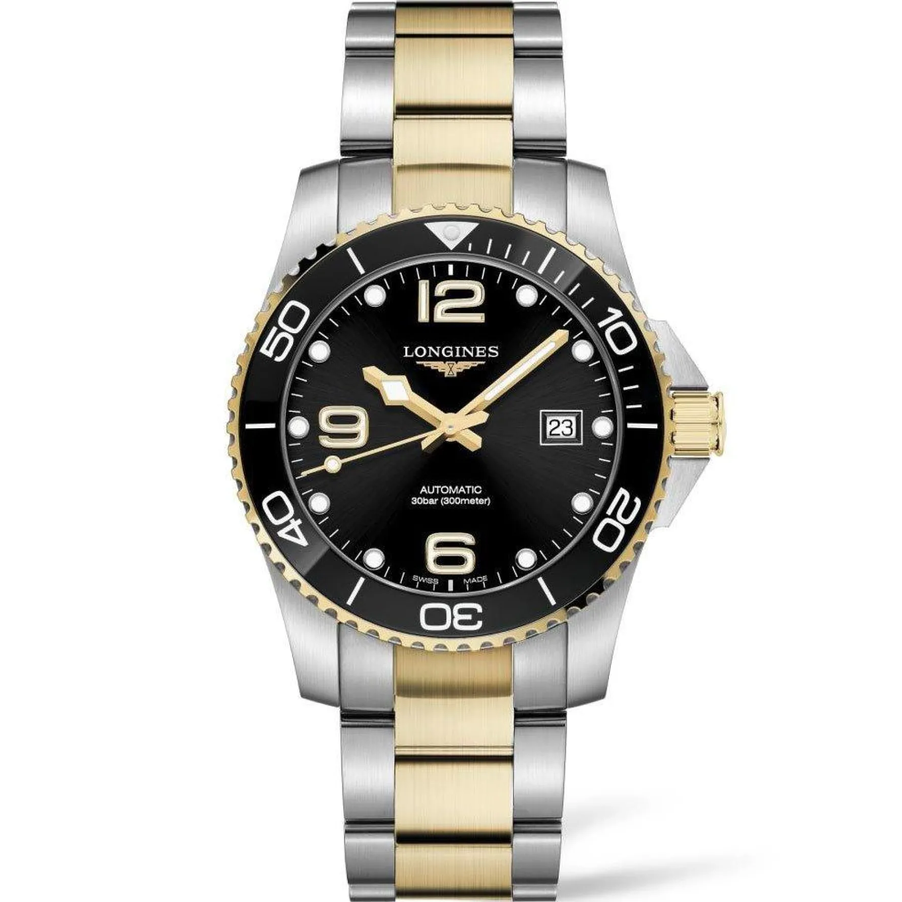 Longines HydroConquest 41mm Stainless Steel and Yellow Gold Tone Automatic Men's Watch