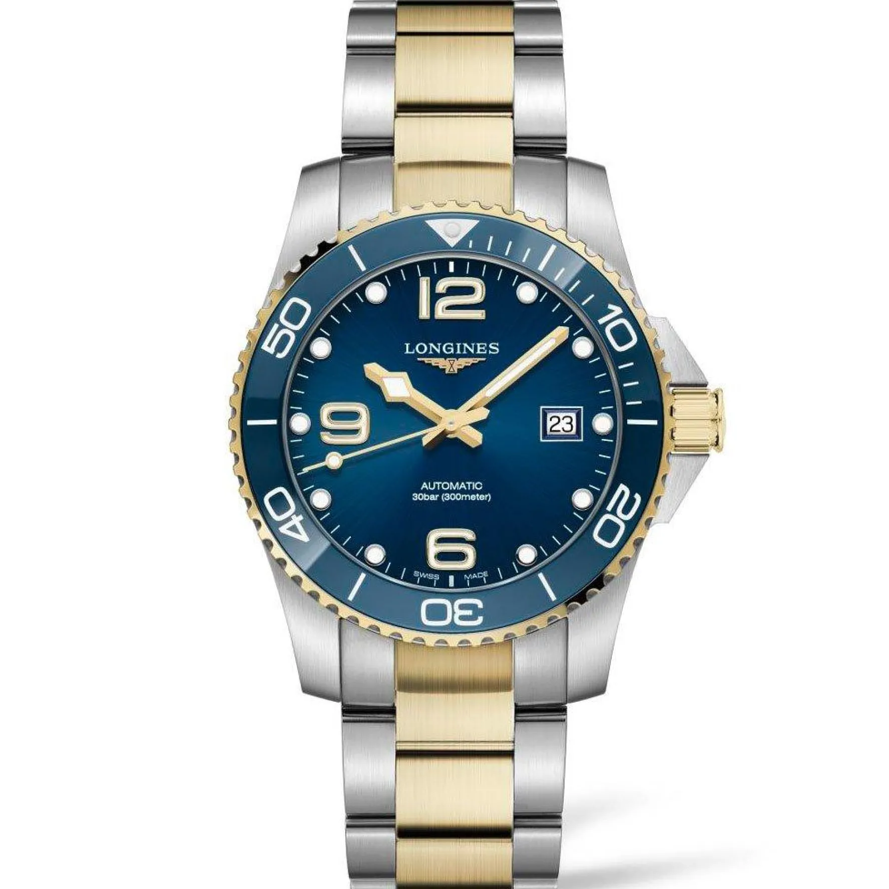 Longines HydroConquest 41mm Stainless Steel and Yellow Gold Tone Automatic Men's Watch
