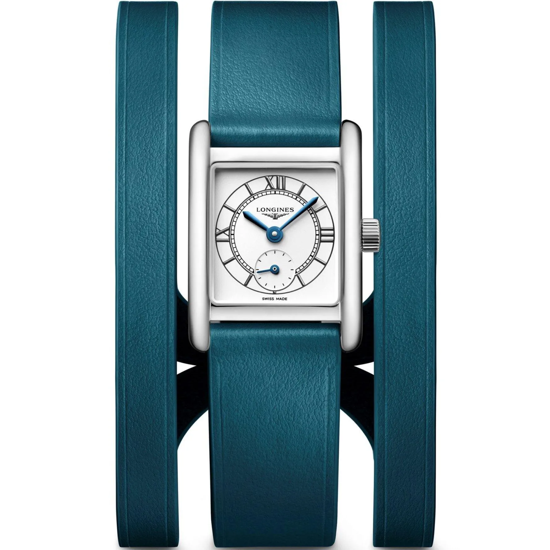 Longines Mini Dolce Vita 29mm Green Leather Strap Ladies Watch