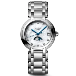 Longines PrimaLuna 30.5mm Diamond Mother of Pearl Moonphase Ladies Watch