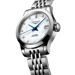 Longines Record 26mm Diamond Mother of Pearl Automatic Ladies Watch