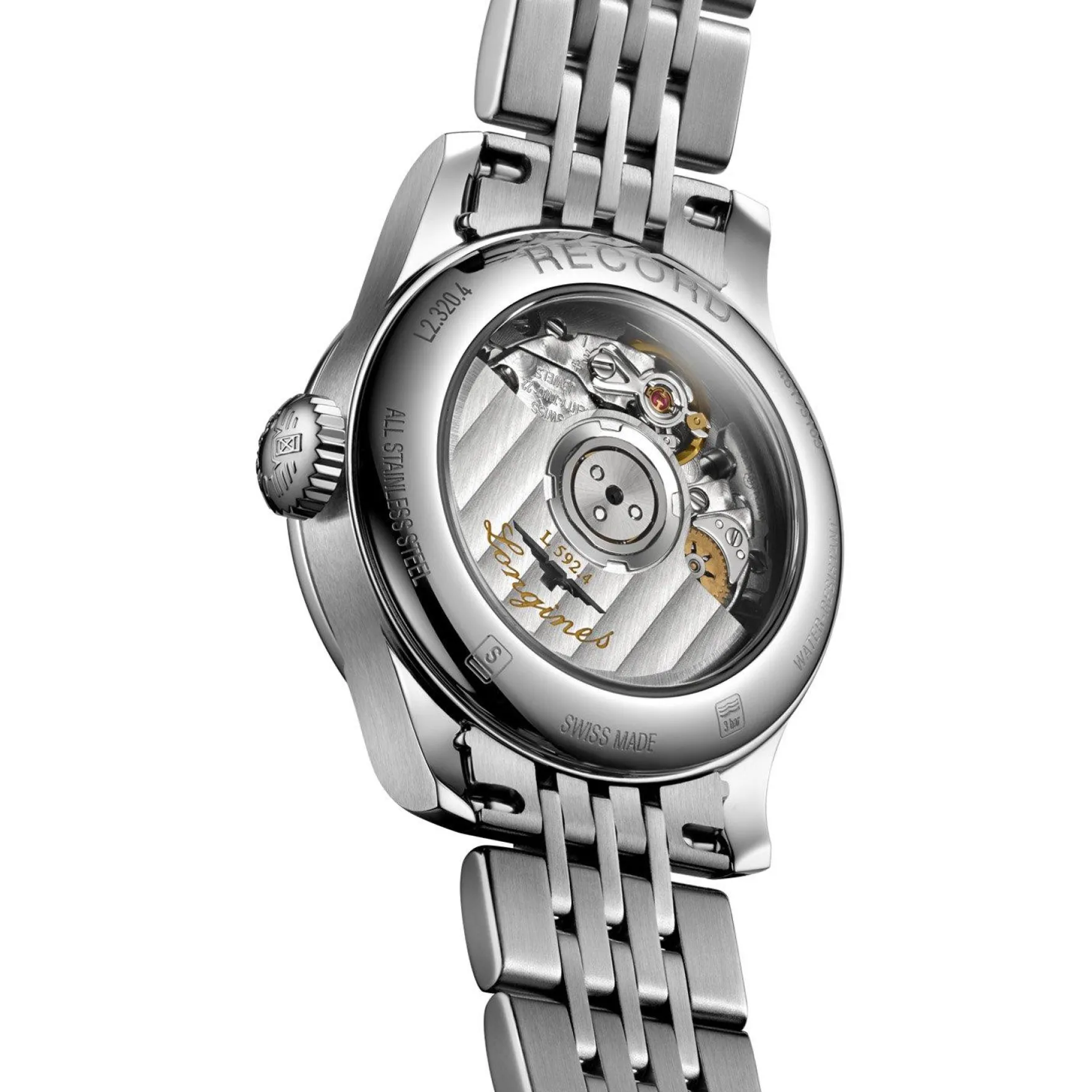 Longines Record 26mm Diamond Mother of Pearl Automatic Ladies Watch
