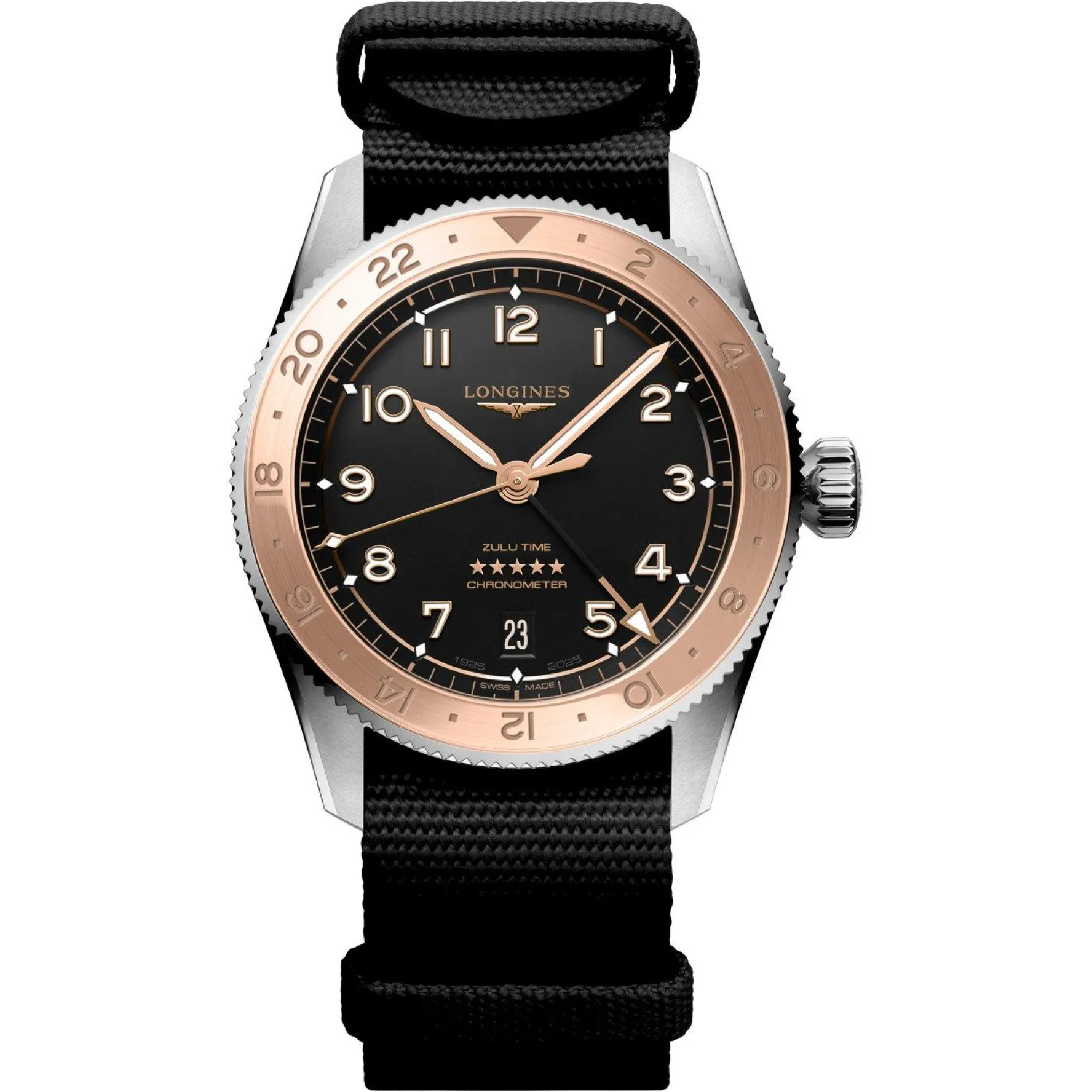 Longines Special Edition Spirit Zulu Time 1925 39mm 18ct Rose Gold Automatic Men’s Watch