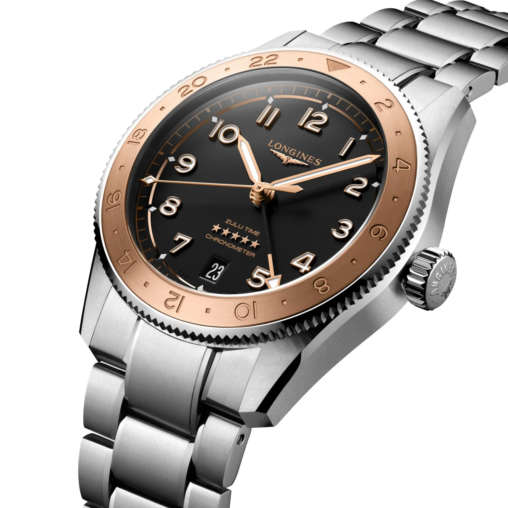 Longines Special Edition Spirit Zulu Time 1925 39mm 18ct Rose Gold Automatic Men’s Watch